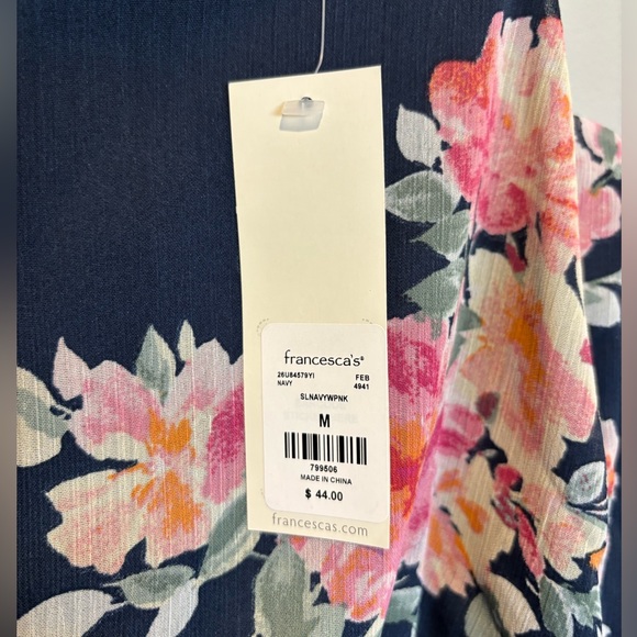 Women's Navy Blue Floral Dress with Floral Print -Francesca's Trixxi Siz… - Picture 8 of 11